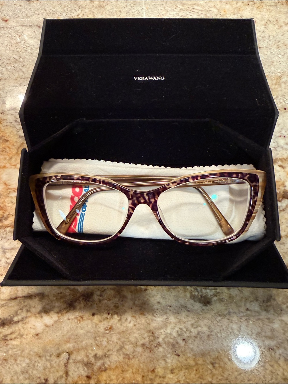 Vera Wang Women's Tortoiseshell Cat-Eye Glasses - Brown & Cream Pattern
